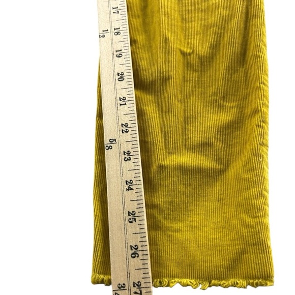 Free People Pants Women Yellow Marsh High Waist Raw Hem Corduroy Size 28 - Picture 4 of 8